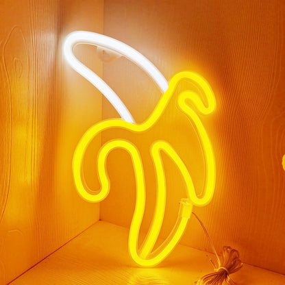 Forme de note de banane extraterrestre au néon LED