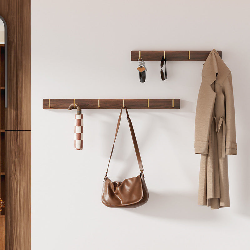 Wall-mounted Row Hook Punch-free Solid Wood Coat Hook