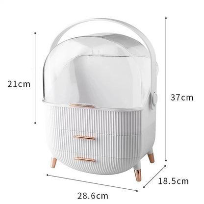 Boîte de rangement de maquillage de bureau transparente, grande capacité, tiroir de rangement de bijoux cosmétiques, salle de bain, coiffeuse, conteneur d'articles divers