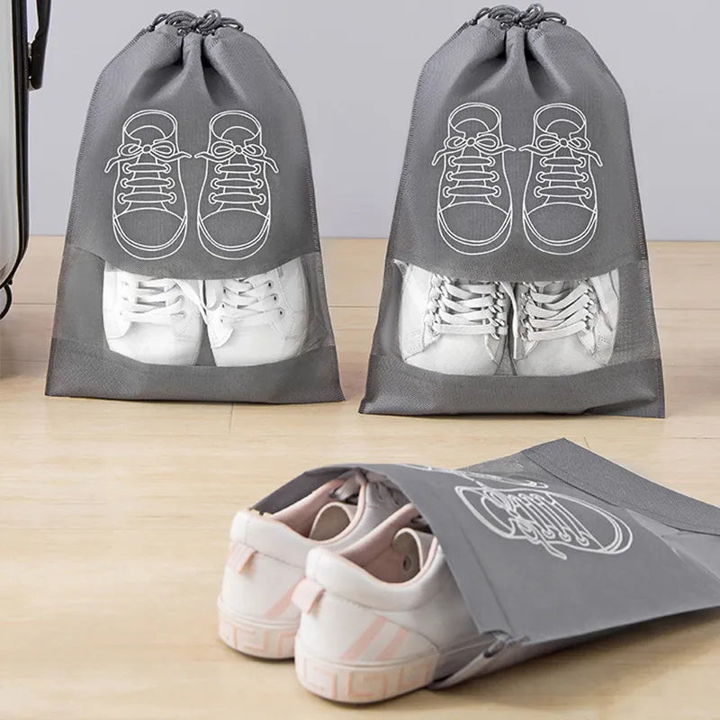 Non-woven Shoes Bag Waterproof Dustproof Travel Bag Portable Tote Drawstring Bag For Shoes Storage Shoes Organizer 2024