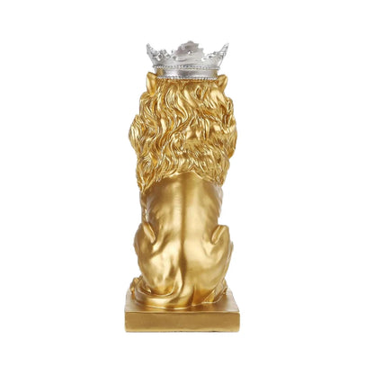 Estatua de León de resina, escultura de Leones de corona, estatuilla de Animal, decoración abstracta para el hogar, modelo nórdico, adornos de mesa