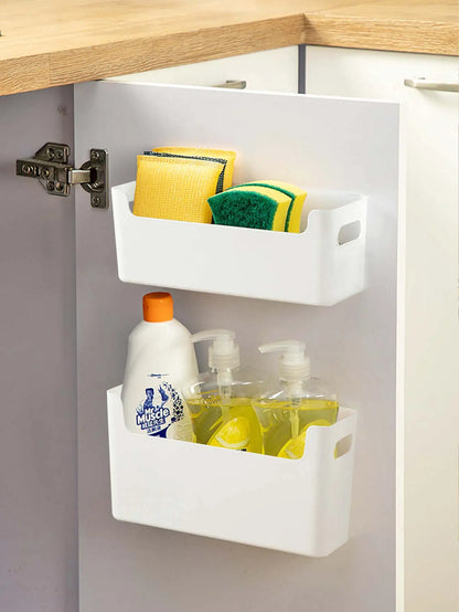 WORTHBUY – support de rangement multifonctionnel en plastique, sans poinçon, montage mural, Organization de rangement, armoire de cuisine, boîte de rangement