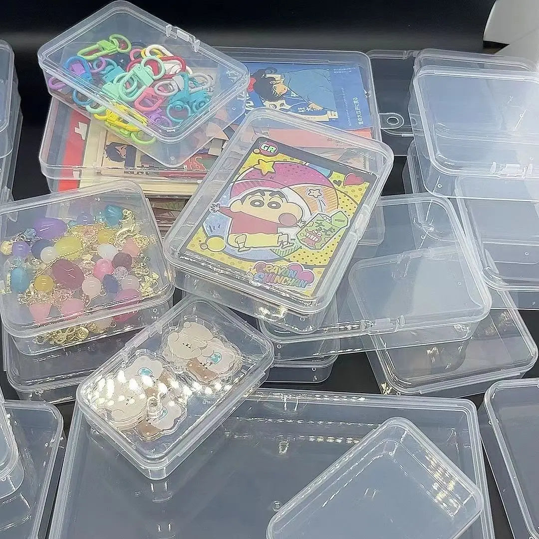 5Pcs/10Pcs PP Storage Box Mini Transparent Plastic Case Container Square Rectangle Packaging Box for Jewellry Beads Small Items