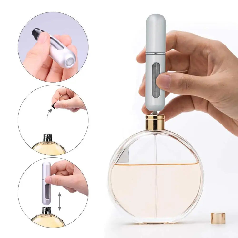 Perfume Bottle Portable Refillable Perfume Bottle with Spray Cosmetic Containers Atomizer for Travel Random Color Wholesale