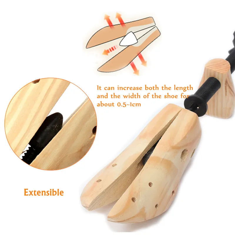 Shoe Stretcher Wooden Shoes Tree Shaper Rack Pine Wood Shoe Tree Adjustable Flats Pumps Boots Expander Trees For Man Women