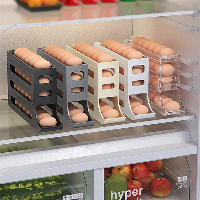 Nueva caja de almacenamiento de huevos para refrigerador, caja de almacenamiento para huevos de cocina, caja de almacenamiento para huevos de gran capacidad, caja de almacenamiento para huevos con ruedas