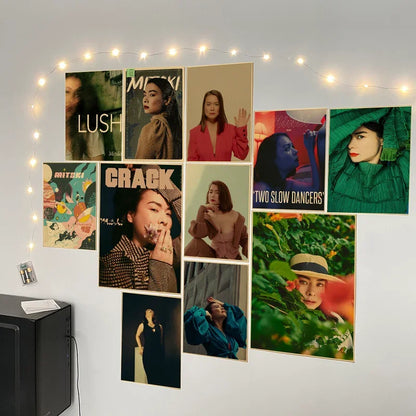 Affiche vintage du chanteur de hip-hop Mitski Lush Bury Me At Makeout Creek, papier kraft, impression pour la maison, la chambre, le bar, le café, décoration murale