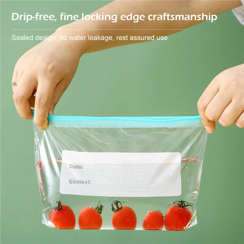 Bolsas Ziplock de plástico para envolver bolsas de almacenamiento de alimentos organizador para refrigerador reutilizable contenedor de almacenamiento de plástico para mantenimiento fresco de granos de fruta