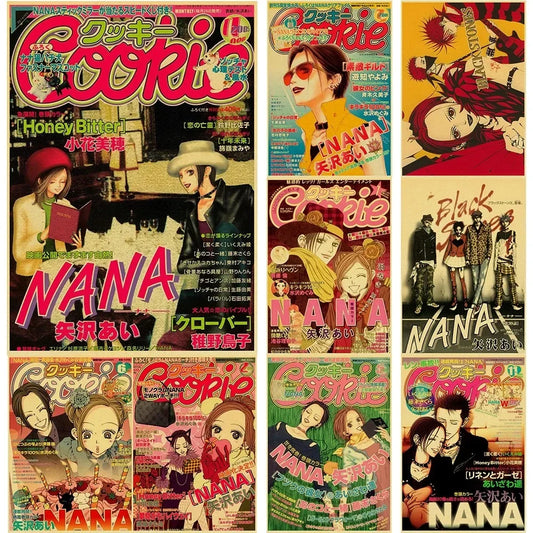 Hot Anime Posters NANA Retro Kraft Paper Sticker Poste  Arrivals Bar Cafe Decor Nostalgia Gift Funny Prints Wall Paintings