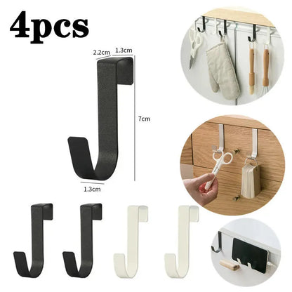 Multi-Purpose Hooks Kitchen Cabinet Door Back Hook Hanging Rack Clothes Coat Hat Towel Hanger Storage Hook Bathroom Accessories