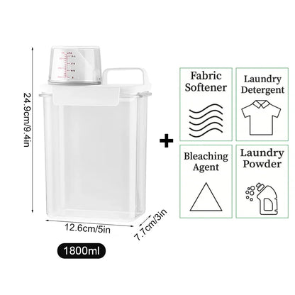 2300Ml Airtight Laundry Detergent Powder Storage Box Container with Lids Grain Storage Jar Bleach Storage Container with Labels