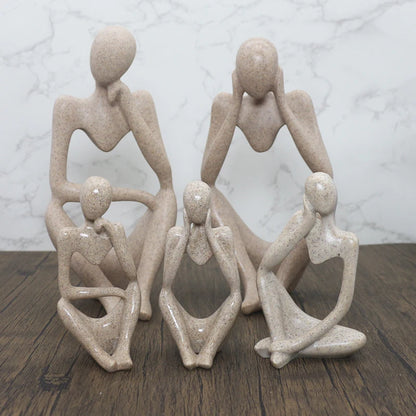 Sand Color The Thinker Abstract Statues Sculptures Yoga Figurine Nordic Living Room Home Decor Decoration Maison Desk Ornaments