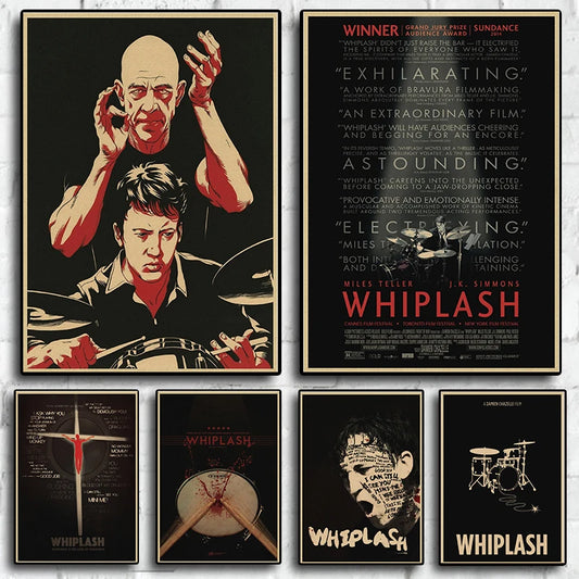 Whiplash Damien Chazelle Miles Teller JK Simmons Vintage arte de la pared del hogar Mural habitación lienzo decorativo póster pinturas estéticas