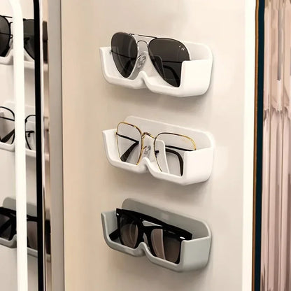 Punch-free Glasses Storage Rack Wall Mounted Sun-glasses Display Holder Wardrobe Decoration Storage Box Sunglass Organizer