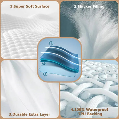 A Padded Waterproof Bed Hat, Urine Proof Dustproof Mattress Cover, Non-Slip Protective Cover Hotel Wholesale