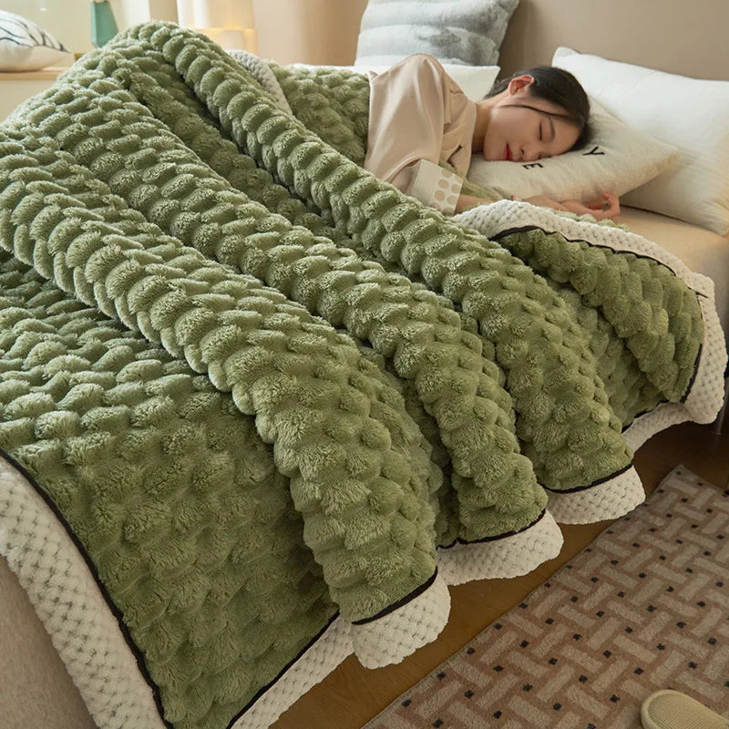 Warm Blankets for Beds Soft Plaid Blanket Quilts On the Bed Plush Sofa Throw Blanket Office Nap Comforter Bedspread Queen 이불