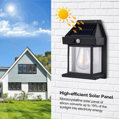 Outdoor Solar Wall Lamp Waterproof Tungsten Filament Lamp Induction Lamp Household Light Garden Wall Light