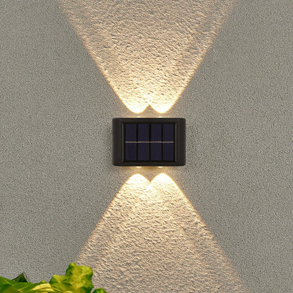 Lámpara de pared solar impermeable al aire libre arriba y abajo iluminación luminosa