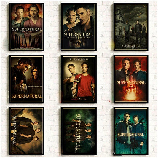 Póster sobrenatural de Jensen Ackles, pósteres y grabados vintage, papel kraft, decoración de bar, habitación, hogar, adhesivo de pared