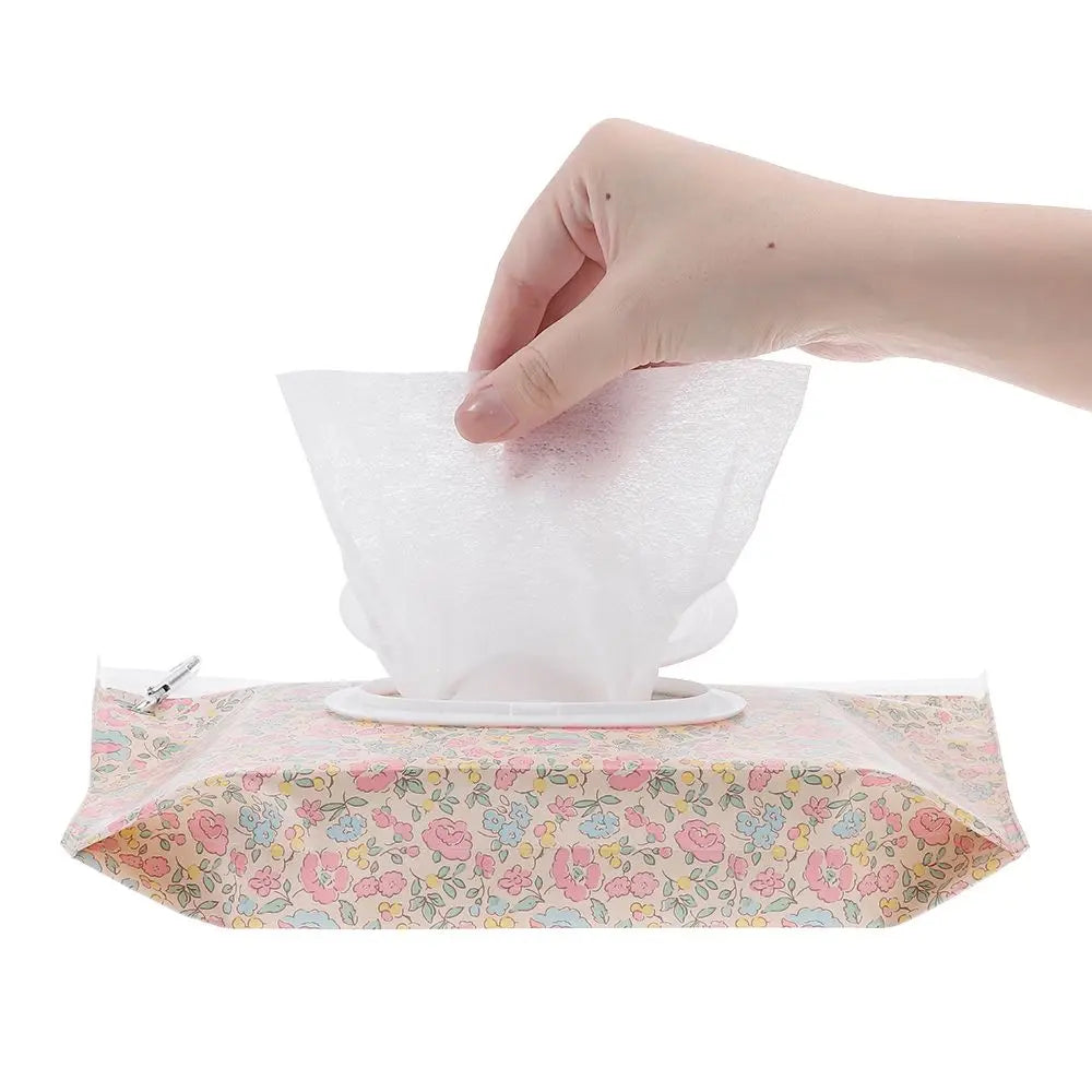 EVA Baby Wet Wipe Pouch Portable Wipes Holder Case Flip Cover Snap-Strap Reusable Refillable Cosmetic Pouch Useful Tissue Box