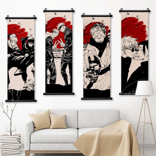 Jujutsu Kaisen Canvas Anime Pictures Modern Painting Nanami Kento Print Ryomen Sukuna Poster Wall Art Hanging Scrolls Home Decor