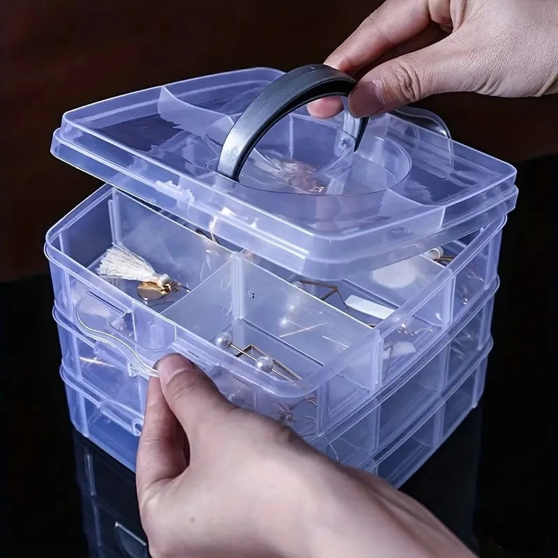 Transparent jewelry storage box large-capacity finishing box necklace ring stud earrings storage box jewelry box ornament box