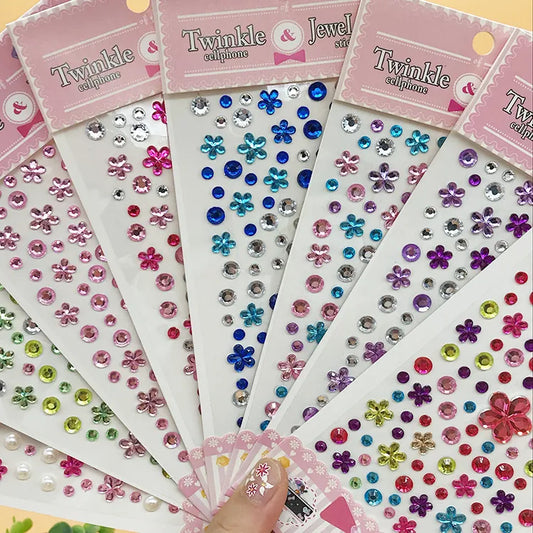 Kids Sticker Toys Face Jewelry Creative Children's Color DIY Painting Decoration Acrylic Crystal Diamond Makeup Art Stage