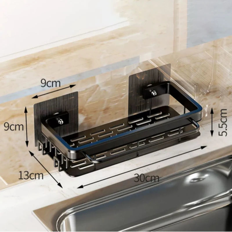 Rangement mural suspendu égouttoir d'évier de cuisine porte-éponge porte-savon de cuisine sans perceuse étagère de rangement et Organization de la cuisine