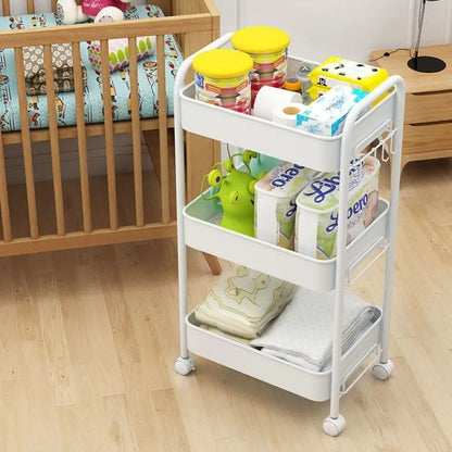 Mobile Storage Rack Trolley Kitchen Bathroom Bedroom Multi Storey Snacks Storage Rack with Wheels Organizer Home Accessories