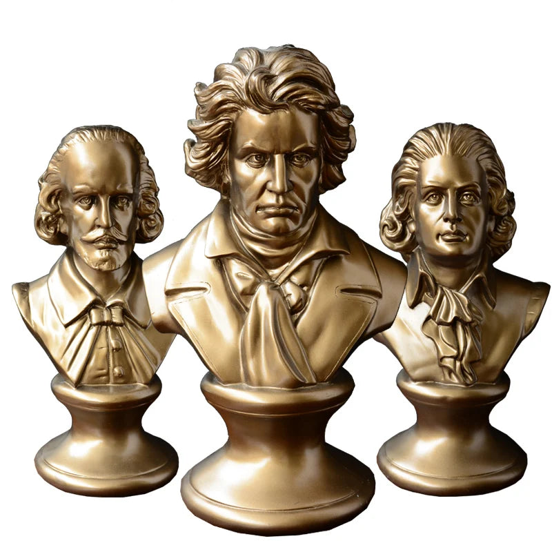 Musician Beethoven Chopin Mozart Head Sculpture Room Ornaments Shakespeare Resin Statue Art Modern Home Decor Music Lover Gifts