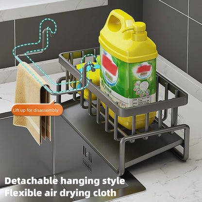 Self-draining Sink Shelf Stainless Steel Kitchen Sink Drain Rack Soap Sponge Holder Kitchen Sink Organizer