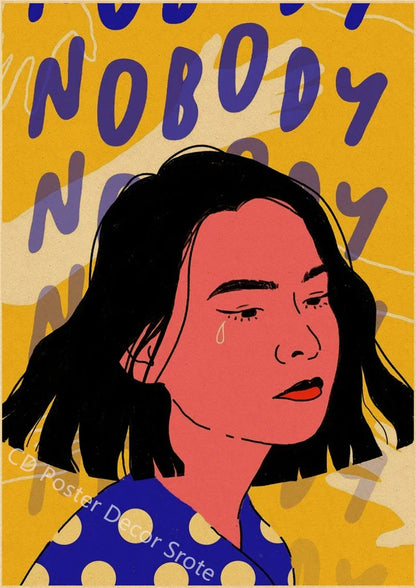 Affiche vintage du chanteur de hip-hop Mitski Lush Bury Me At Makeout Creek, papier kraft, impression pour la maison, la chambre, le bar, le café, décoration murale