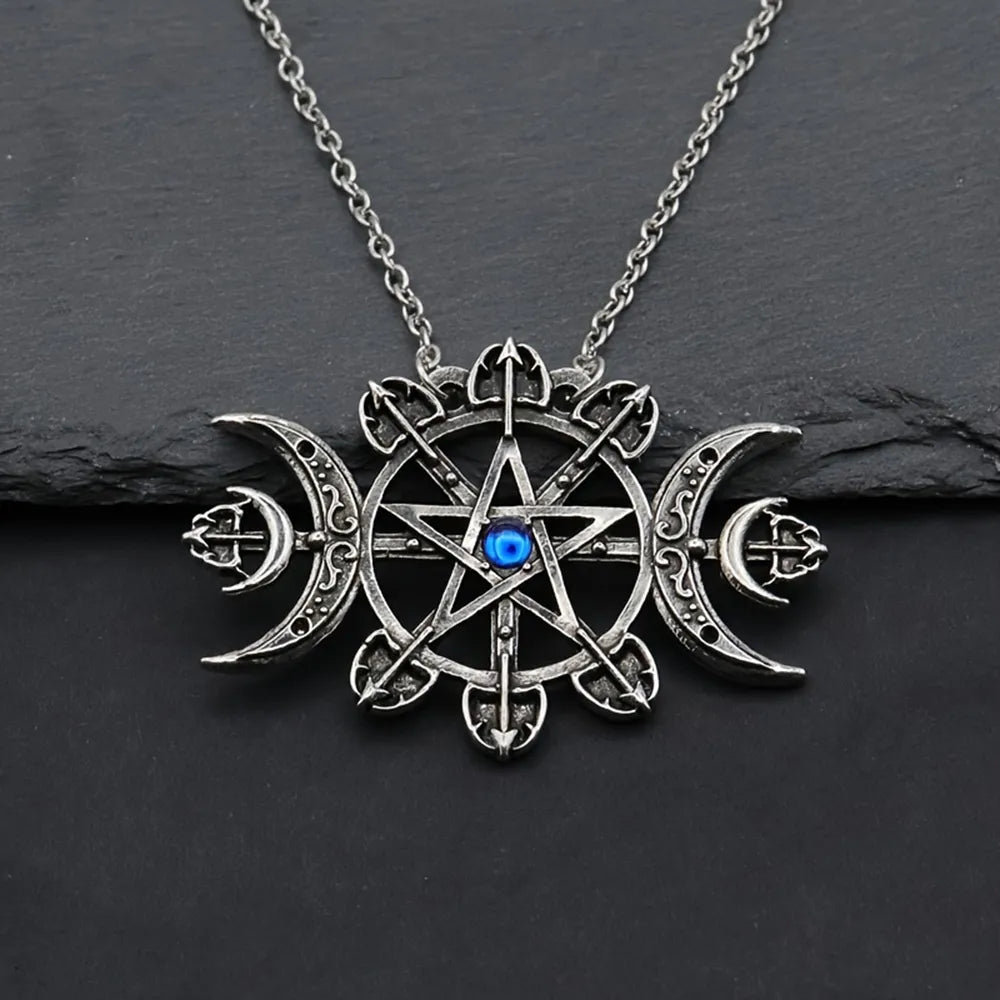 Mystic Witcher pentagramme bénédiction lune collier pour femmes collier gothique filles Goth accessoires bijoux de créateur