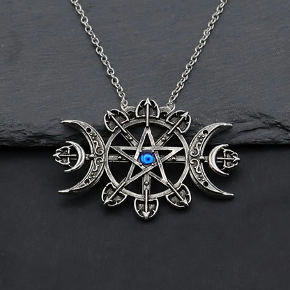 Mystic Witcher pentagramme bénédiction lune collier pour femmes collier gothique filles Goth accessoires bijoux de créateur