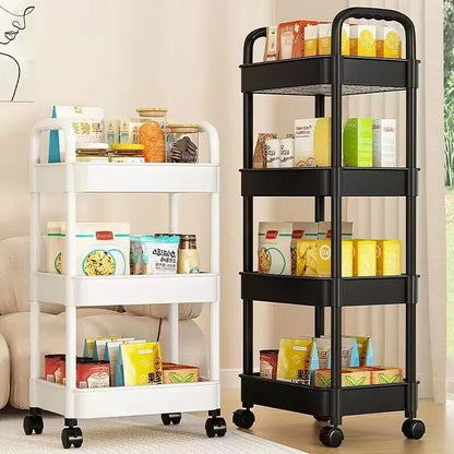 Mobile Storage Rack Trolley Kitchen Bathroom Bedroom Multi Storey Snacks Storage Rack with Wheels Organizer Home Accessories