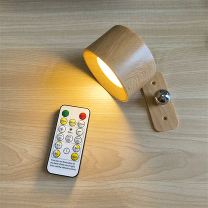 USB Rechargeable LED Wall Light Touch & Remote Control Cordless Wall Mounted Sconce Lights For Bedroom Reading Lamp