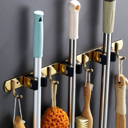 Wall Mount Mop Organizer Holder Broom Hook Stainless Steel Storage Hook Kitchen Bathroom Organization Accessories