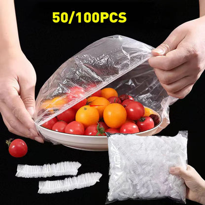 Reusable Disposable Food Cover Plastic Wrap Durable Elastic Food Lids for Bowls Elastic Plate Covers For Kitchen Food Saver Bag