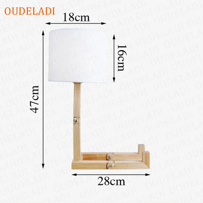 Lampe de Table en bois en forme de Robot E14, support de lampe 110-240V, tissu moderne, Art, lampe de Table de bureau, salon, veilleuse d'étude intérieure