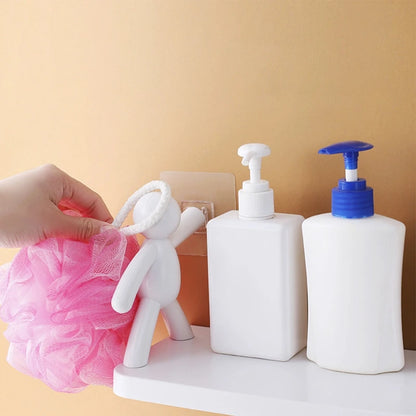 Nuevos estantes de almacenamiento creativos para el baño, bonitos estantes de muñecos blancos, estantes autoadhesivos para almacenamiento de cosméticos para el baño