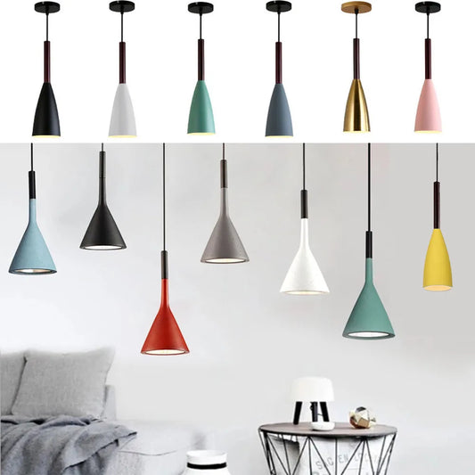 Luces colgantes nórdicas modernas, lámparas simples, lámparas colgantes minimalistas Multicolor, Bombilla Edison E27 de 3 cabezales para cocina, comedor y dormitorio