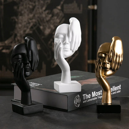 Resin Abstract Statue Desktop Ornaments Sculpture Figurines Face Character Nordic Light Luxury Art Crafts Office Home Decor