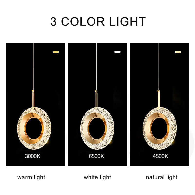 Nordic Ring LED Pendant Lights Indoor Hanging Lamp Room Decor For Bedside Bedroom Living Room Modern Pendant Lamp