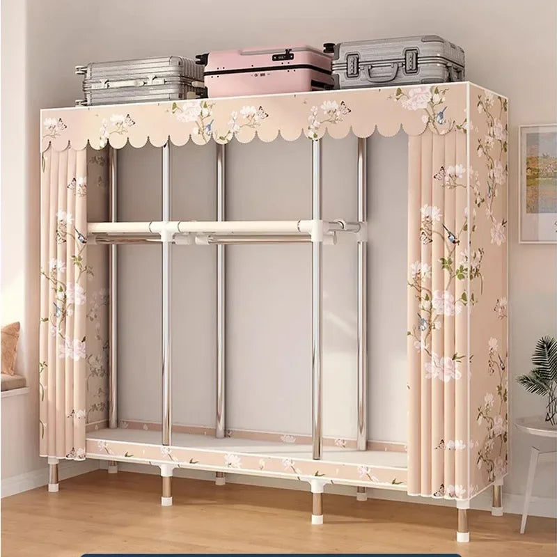 Armoire de rangement pliable pour vêtements, cabine à affichage ouvert, gain de place, dressing, meubles de rangement pour robes