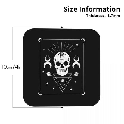 Skull & Witchcraft Symbols - Goth Coasters Coffee Mats Set of 4 Placemats Cup Tableware Decoration & Accessories Pads for Home