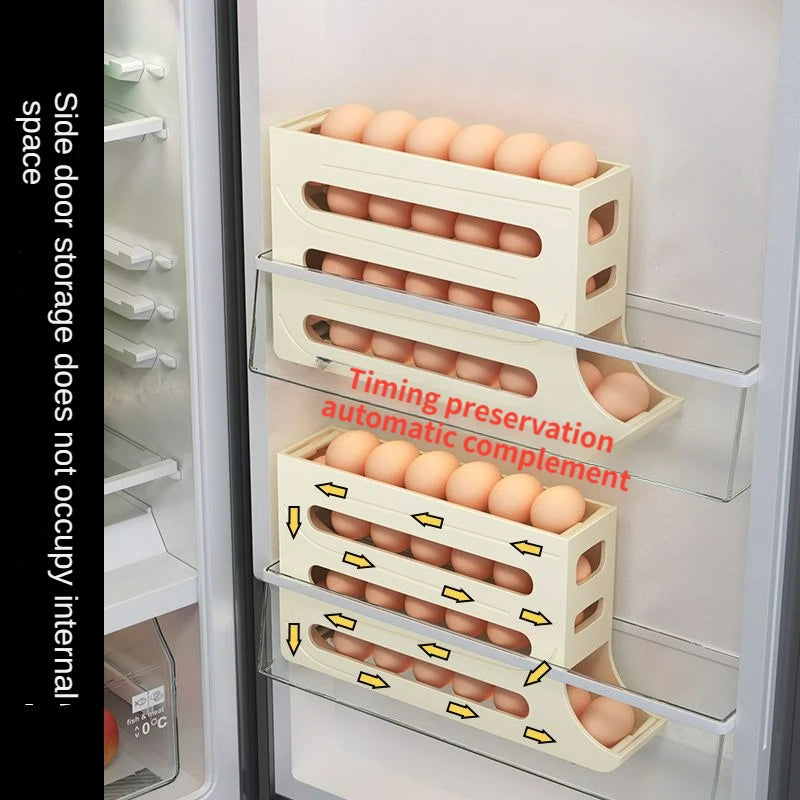 Refrigerator Egg Storage Box Kitchen Egg Box Storage Egg Box Large Capacity Dedicated Egg Carton Egg Rolling Egg Storage Box