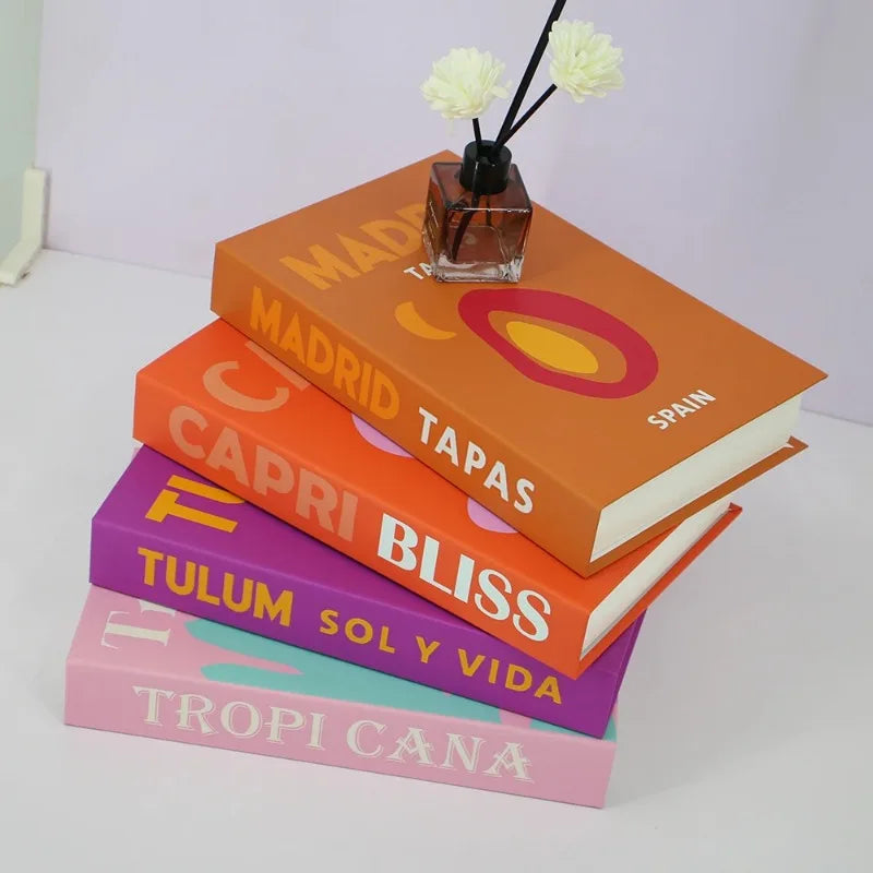 Travel Series Fake Books Decoration Coffee Table Decoration Living Room Fashion Prop Holiday Style Books Home Decor Model