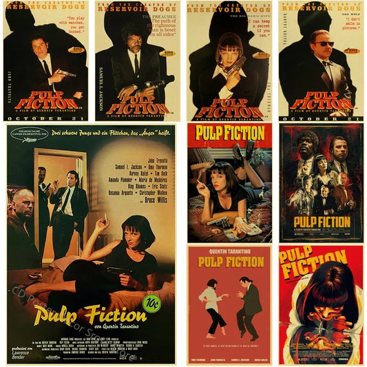 Pósteres de películas clásicas retro Pulp Fiction, impresiones de películas de Tarantino, pósteres vintage para decoración del hogar y la sala de estar, imágenes artísticas para pared