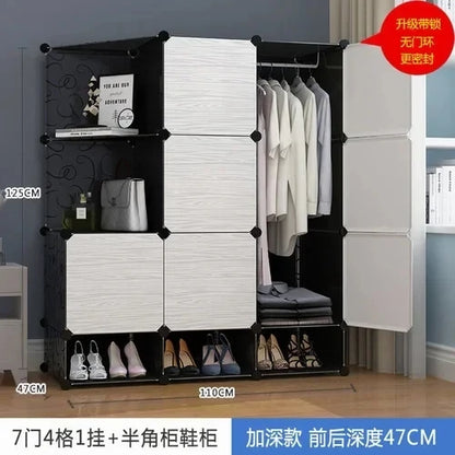 Women Clothing Wordrobe Closet Shoe Storage Cheap Partitions Open Waredrobe Rack Free Shipping Szafka Dressing Room Furniture