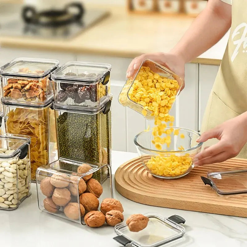 Kitchen Multigrain Snack Sealed Storage Box Dried Fruit Dried Goods Jar Drawer Storage Container Moisture Proof Box Plastic